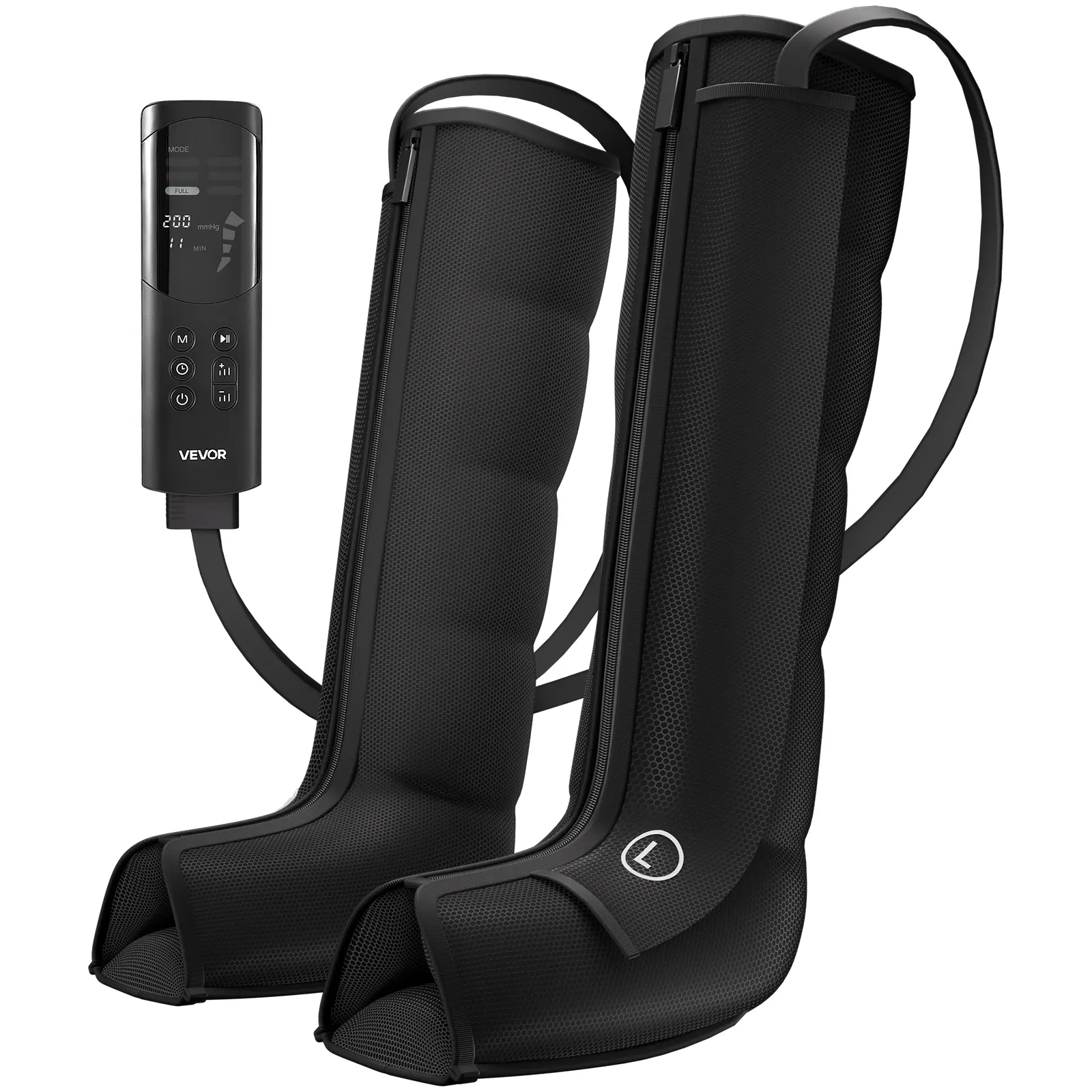 VEVOR Full Leg Air Compression Massager, 6 Modes, 9 Intensities, 360° Coverage, Auto Shut-Off Timer, Portable Storage Bag, Power Adapter, for Daily Use Relaxing Personal Care Massage Device
