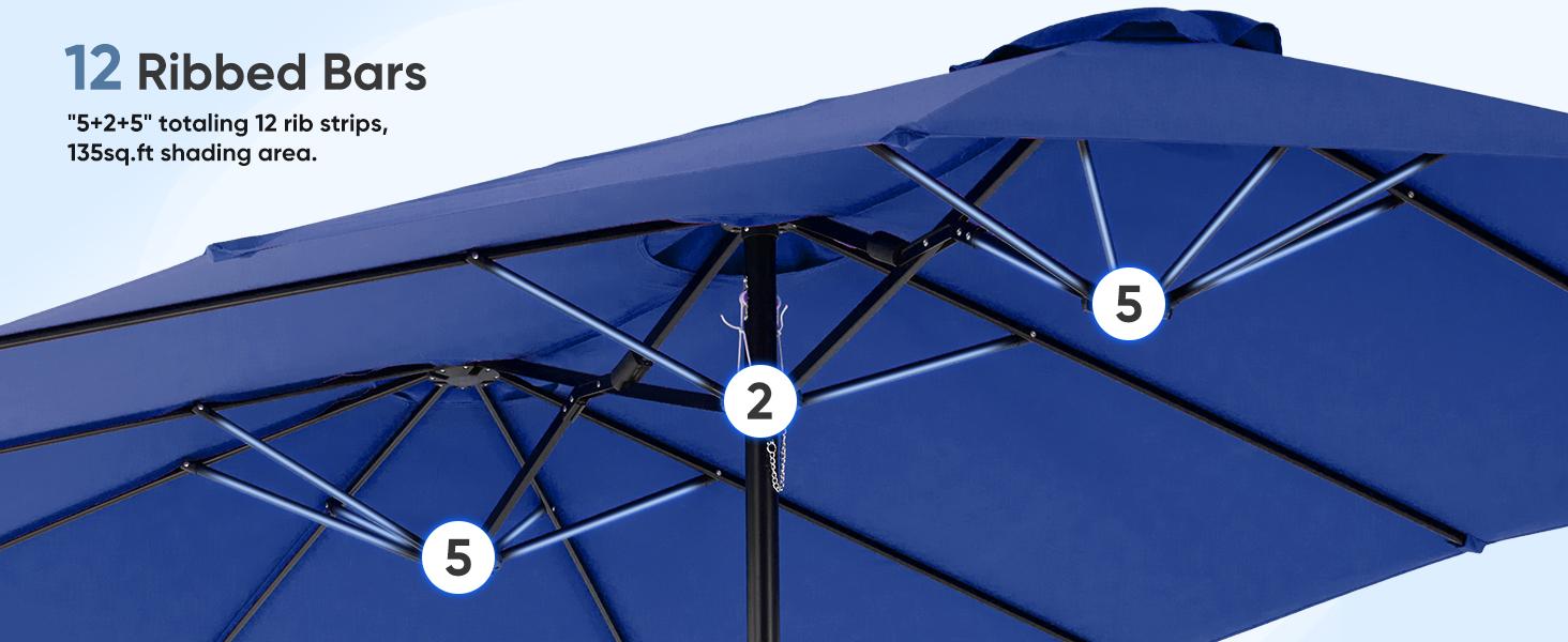 15ft Large Patio Umbrella with Base Included, Rectangle Table Umbrella Outdoor Patio, Outside Umbrellas for Deck, Market, Backyard 15ft Large Patio Umbrella with Base Included, Rectangle Table Umbrella Outdoor Patio, Outside Umbrellas for Deck, Market, Backyard