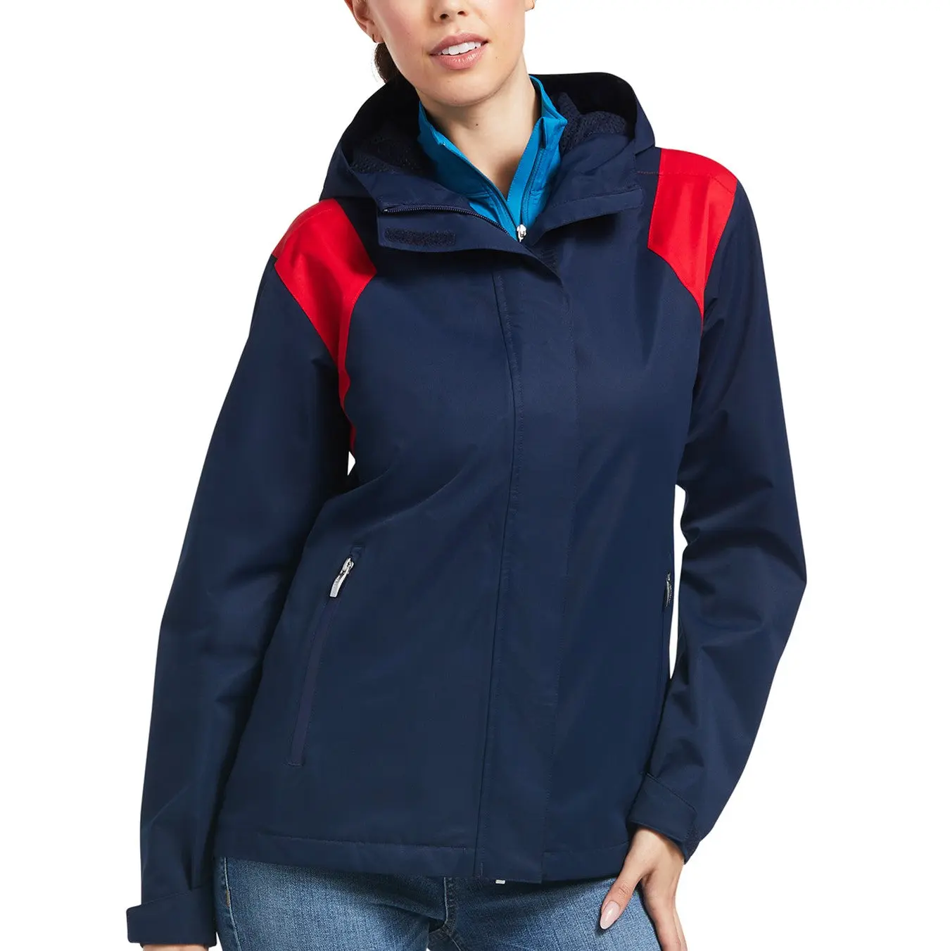 Ariat® Ladies Spectator Navy and Red Waterproof Jacket 10039216