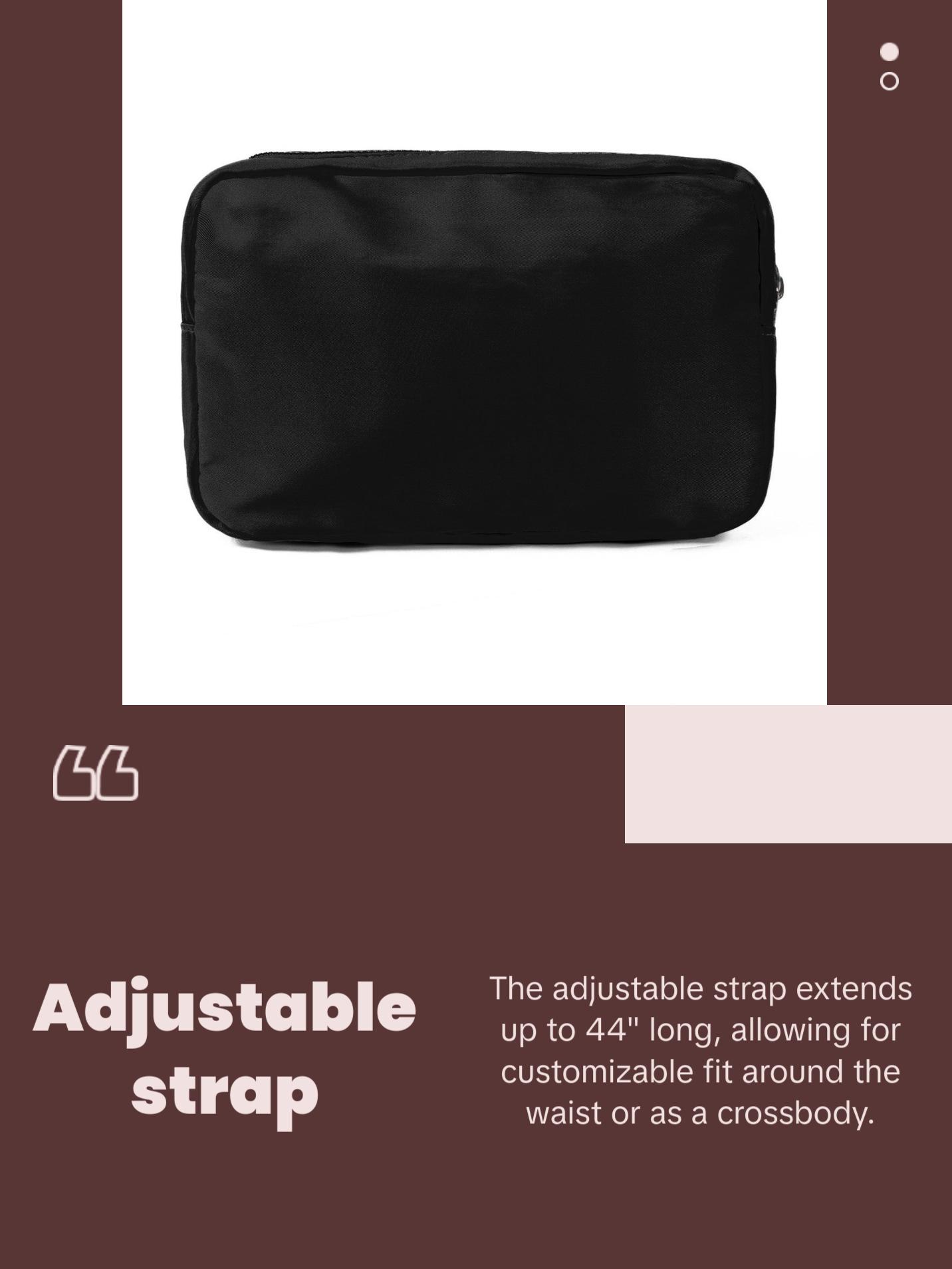 Nollia Unisex Nylon Rectangle Crossbody Belt Bag – 16 Color Options