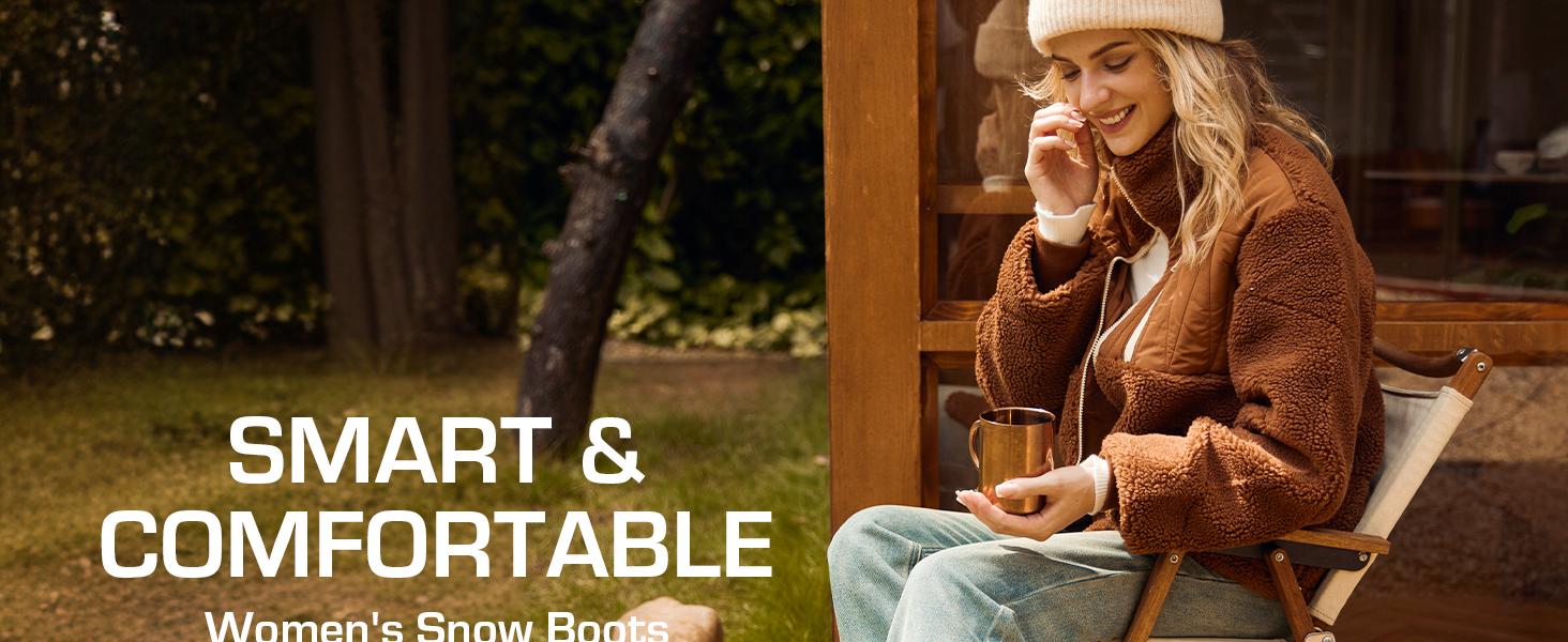 Dream Pairs FuzzyGo Lace-Up Ankle Winter Booties – Genuine Suede, Faux-Fur Snow Collar, Warm Cushion