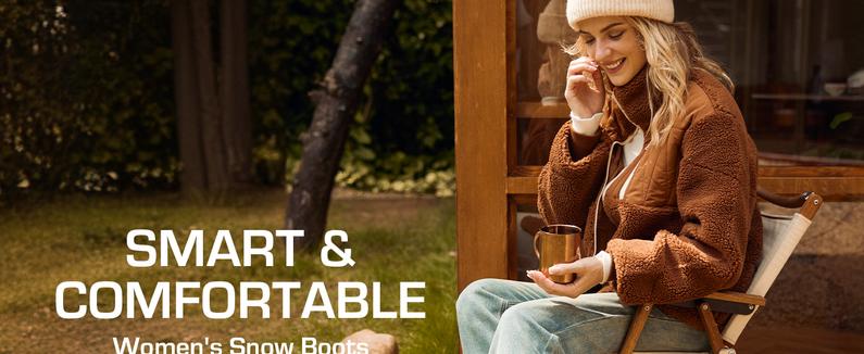 Dream Pairs FuzzyGo Lace-Up Ankle Winter Booties – Genuine Suede, Faux-Fur Snow Collar, Warm Cushion