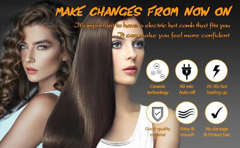 【Valentinesdaygift】Hot Comb Straightening Kit for Wigs and Natural Hair - Safe Pressing Comb, Curling Iron, Wig Glue Straightener Gift Springtok Multifunctional Styler