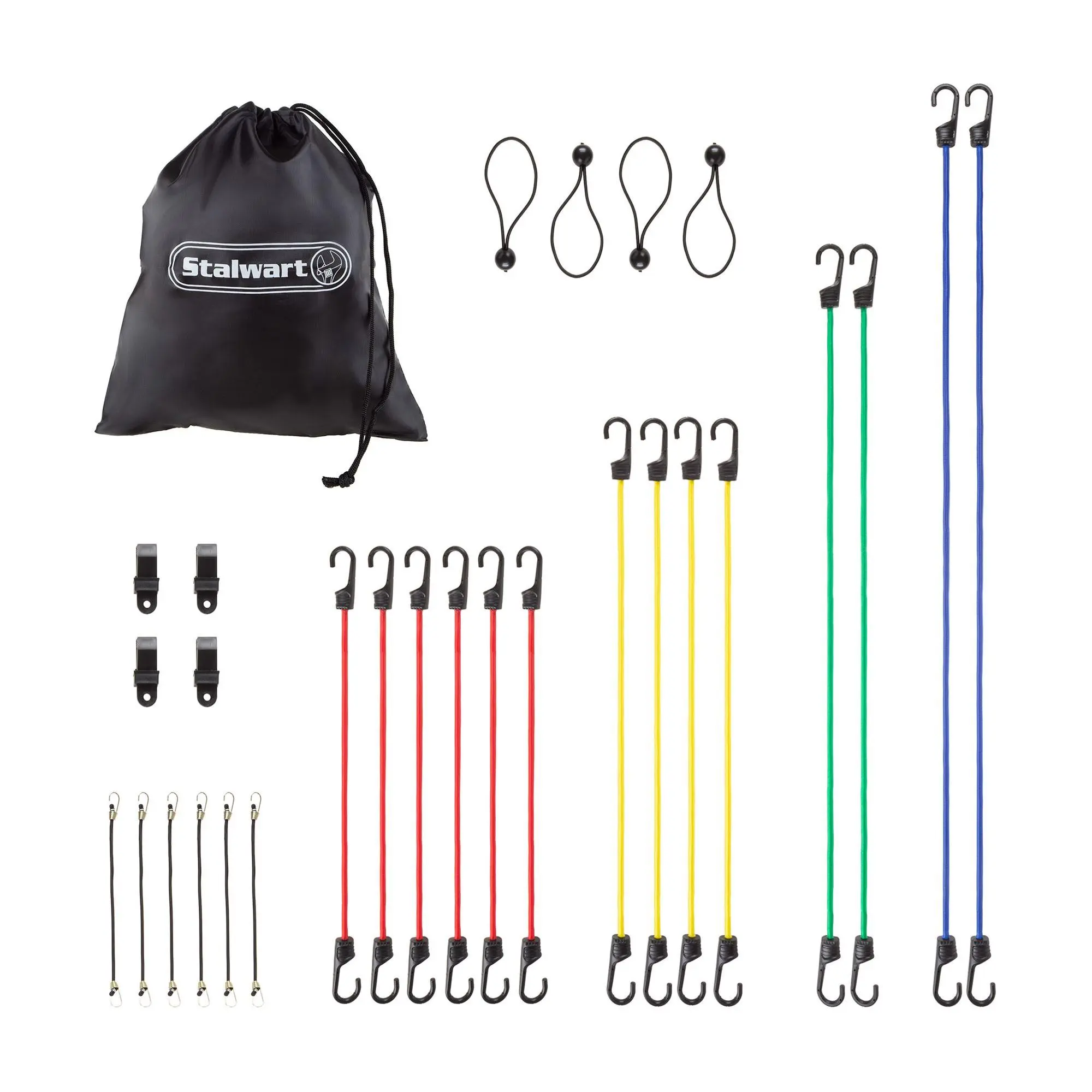 Stalwart 28 PC Bungee Cord Set Assortment of 5Sizes