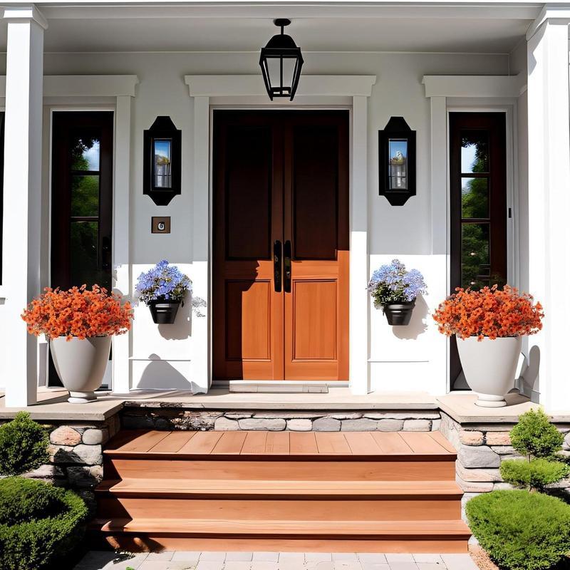 12 packs Artificial Flowers for Outdoor Decoration,Faux Daisy Flowers for Fall Decor,Realistic Eucalyptus Leaves Silk Mums Fake Plants for Garden Pot,Front Porch,Courtyard,Patio,Lawn