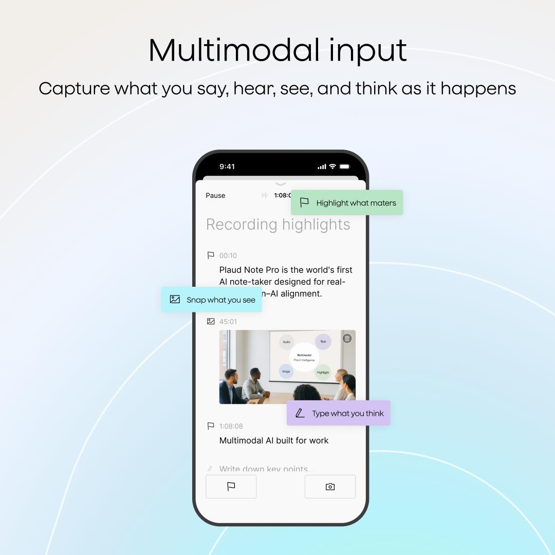 Plaud NotePin Voice Recorder,AI Voice Recorder, App Control, AI Notetaker, AI Transcribe & Summarize Support 112 Languages, 64GB Memory, Audio Recorder for Lectures, Meetings
