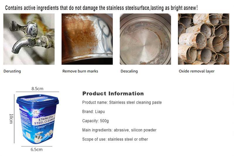 LlAPU stainless steel cleaning paste multi-function rust remover decontamination agent pot bottom black scale remover universal cleaner