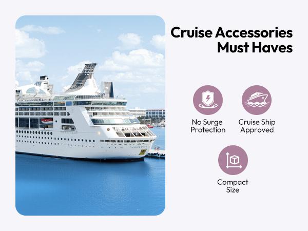 NTONPOWER Travel Power Strip, Cruise Essentials 7-in-1 Compact Portable, 4 AC Outlets 3 USB Ports (USB-C Fast Charging 65W/15W),  4FT Wrapped Around Extension Cord Home Office,  Perfect Gift for Purple & Blue Travel Essentials