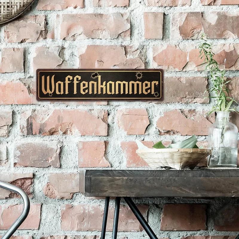 Support customization based on provided images D Flat pc German Vintage Metal Road Sign, Waffenkammer, Signpost Decoration for Home Farmhouse Garage Man Cave Tool Room