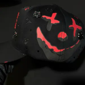 Rico M-Z Rico o Muerto Embroidered Black Baseball Cap with Red and Black Detailing