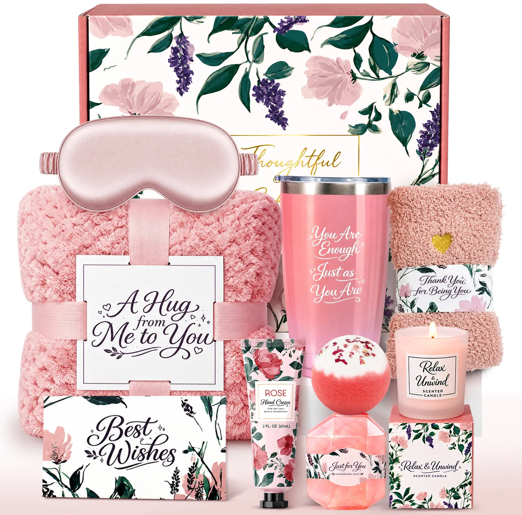 Birthday Gifts for Women Self Care Package, Thank You Gifts Get Well Soon Gift Basket for Women Thinking of You Gifts Set Sympathy Gift Inspirational Gift for Her Best Friend Mom Sister