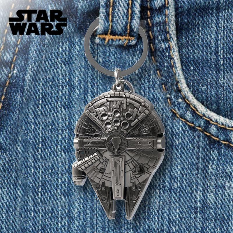 Star Wars Metal Keychain 1PC Officially Licensed Vehicles Astromech Droids Keyring Zinc Alloy Suitable Fans Gift Backpack Decor Bag Clip Pendant 3D Design Drop-proof Durable Accessory Collection Millennium Falcon X-Wing R2-D2 BB-8