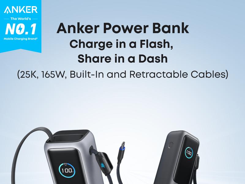 [Live Only]Anker Nano Power Bank, 10,000mAh Portable Charger and Anker 140W Laptop Charger, 4-Port Multi-Device Charging and ANKER 25000mAh 165W USB-C Power Bank