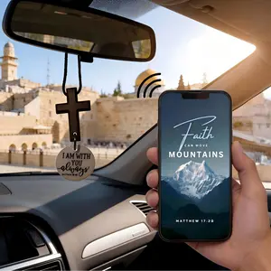 ChristianGifts Cross for Car Mirror Hanging Daily Bible Verse Ornament JesusXmas Easter Religious Gift for Men Women Car Interior Decoration Car Decals Car Accessories