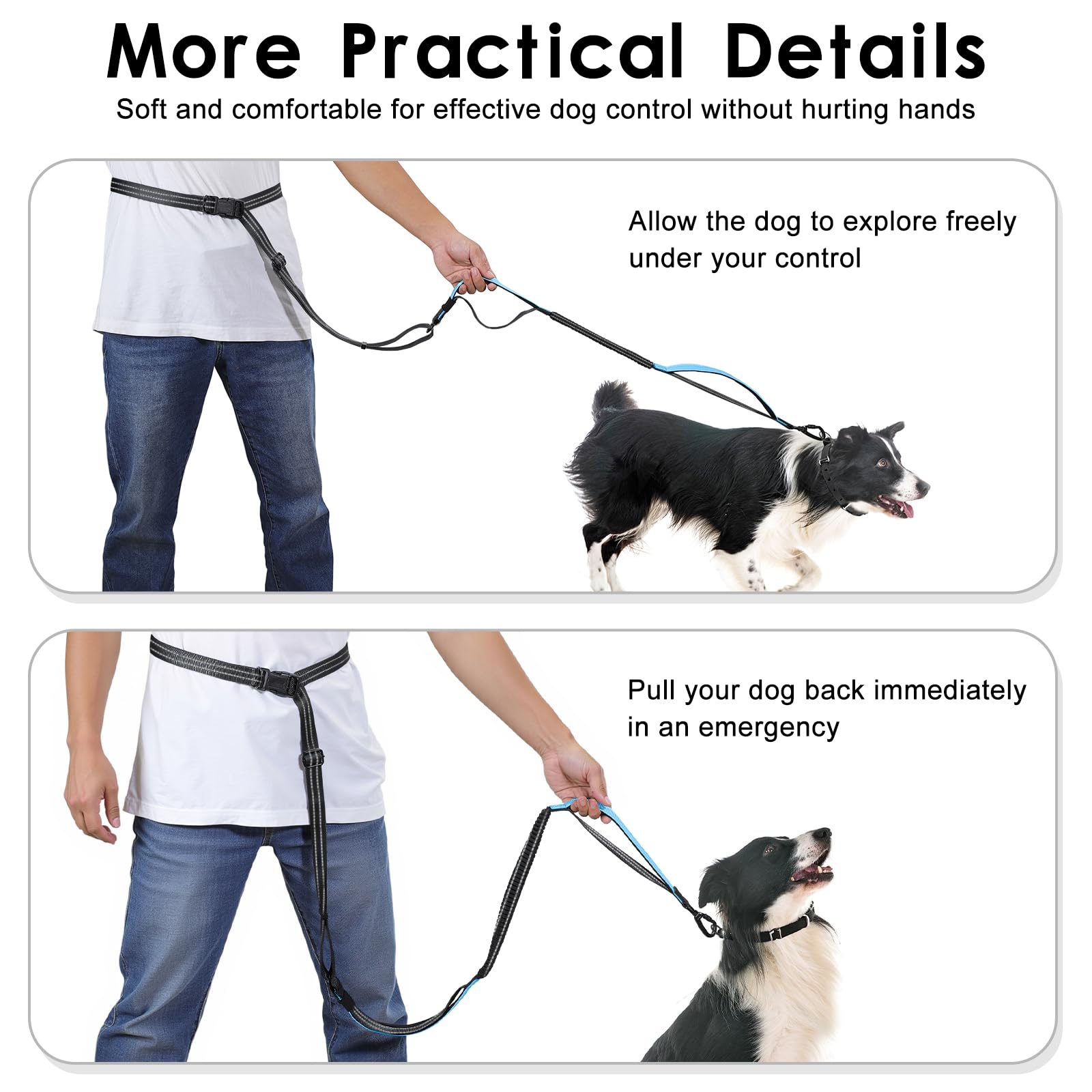 2026 Pawaboo Hands Free Dog Rope Leash, Adjustable Waist , Crossbody Rope with Explosion-Proof Handle, Lockable Metal Clipthe ,The Best Gift for Dogs and Owners,(66.87'' x 0.39'' x 0.39'') Outdoorfun dogaccessories