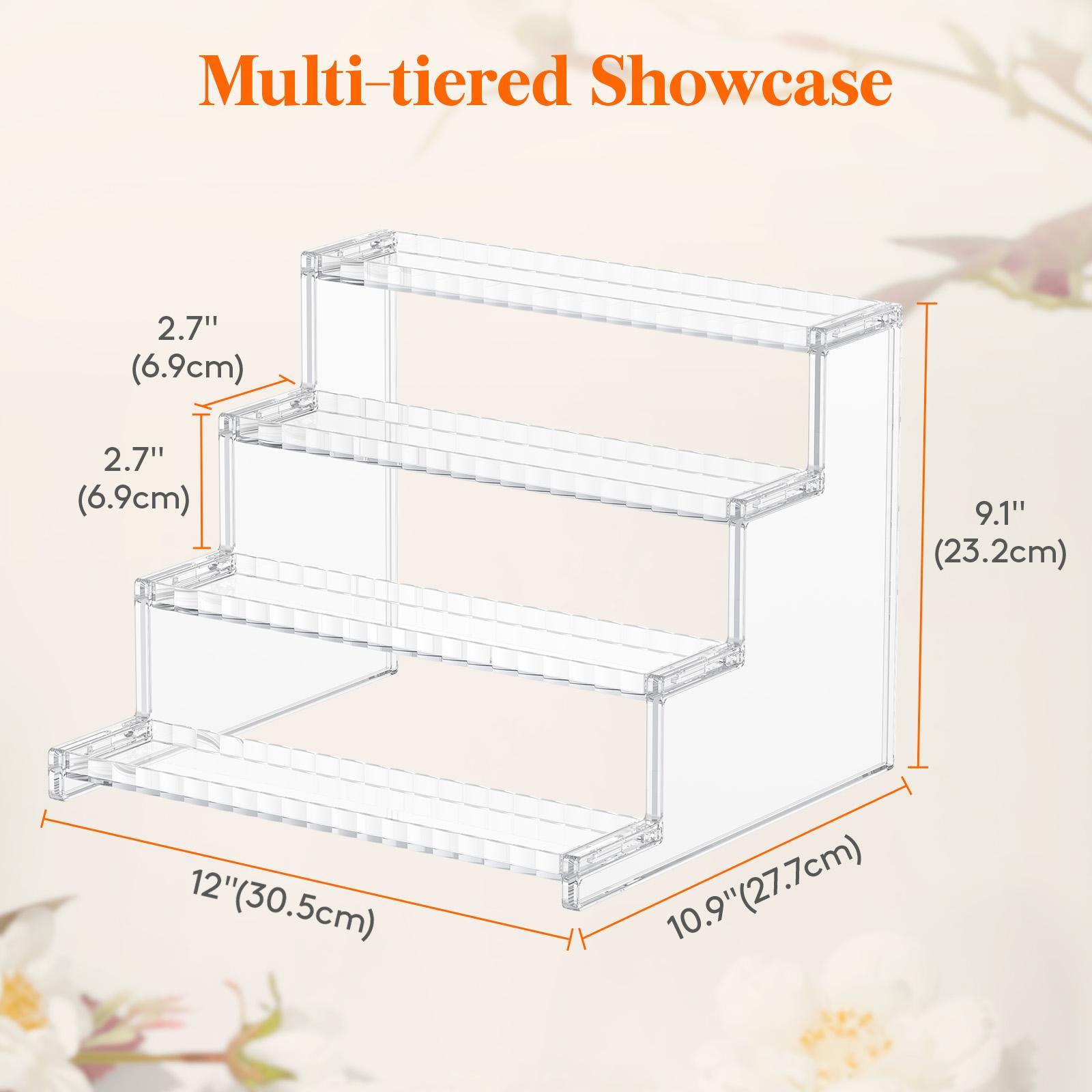 Lifewit 12 Inch Clear Display Stand  for Cologne, Fragrance, Figures, Cupcakes & Perfumes - Versatile Storage for Vanity Bathroom Organizer Shelf