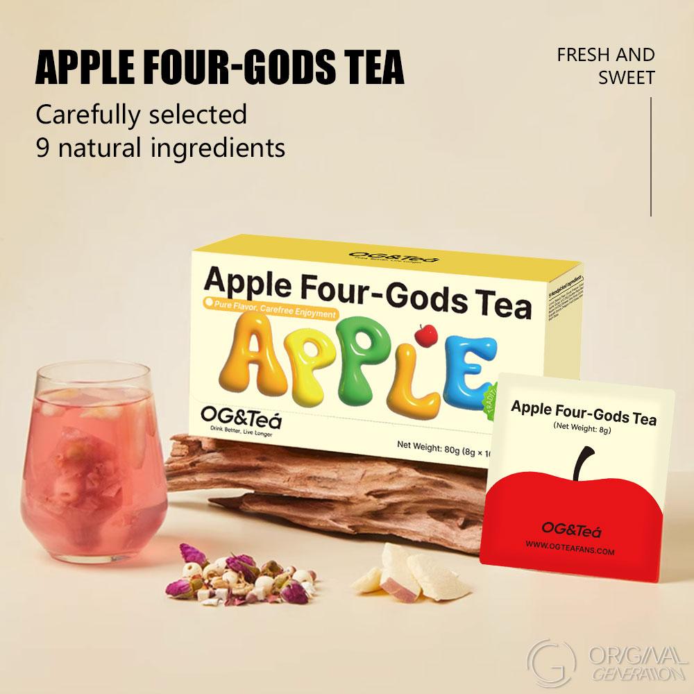 BOGO Immune Boost Tea 2 Cartons Apple Tea 160g (1 Carton 8g x 10 packs)x2 Caffeine Free With Forest Thermos With Lotus Seed, Pear, Apple, Rose, Chinese Yam, Poria Cocos, Gorgon Fruit, Dragon Fruit, Hawthorn
