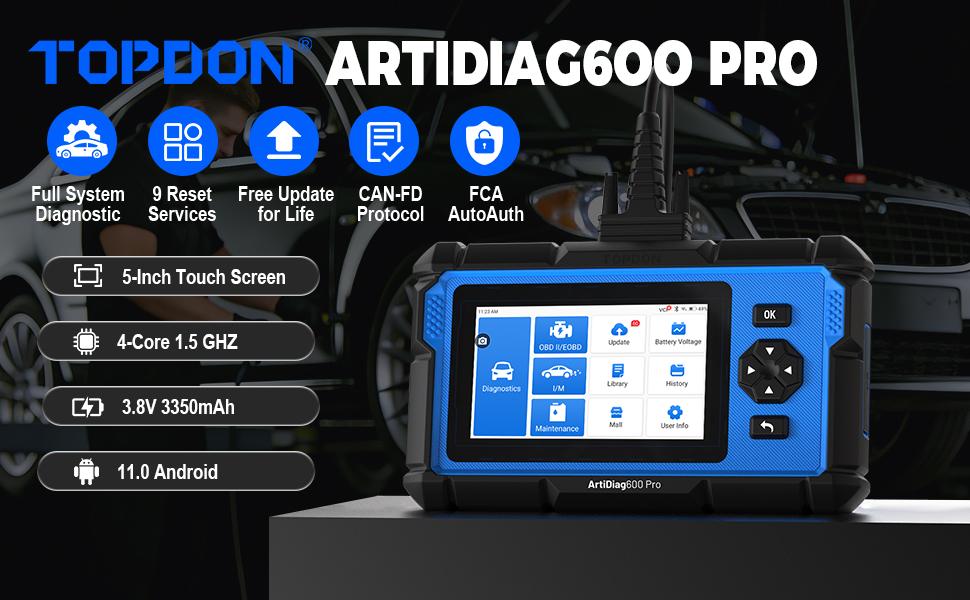 2026 TOPDON ArtiDiag 600Pro full-system diagnostic scan tool, equipped with 9 maintenance functions, supports Android and iOS systems, upgraded version of AD600S/AD500, lifetime free upgrades 2026 TOPDON ArtiDiag 600Pro full-system diagnostic scan tool, equipped with 9 maintenance functions, supports Android and iOS systems, upgraded version of AD600S/AD500, lifetime free upgrades