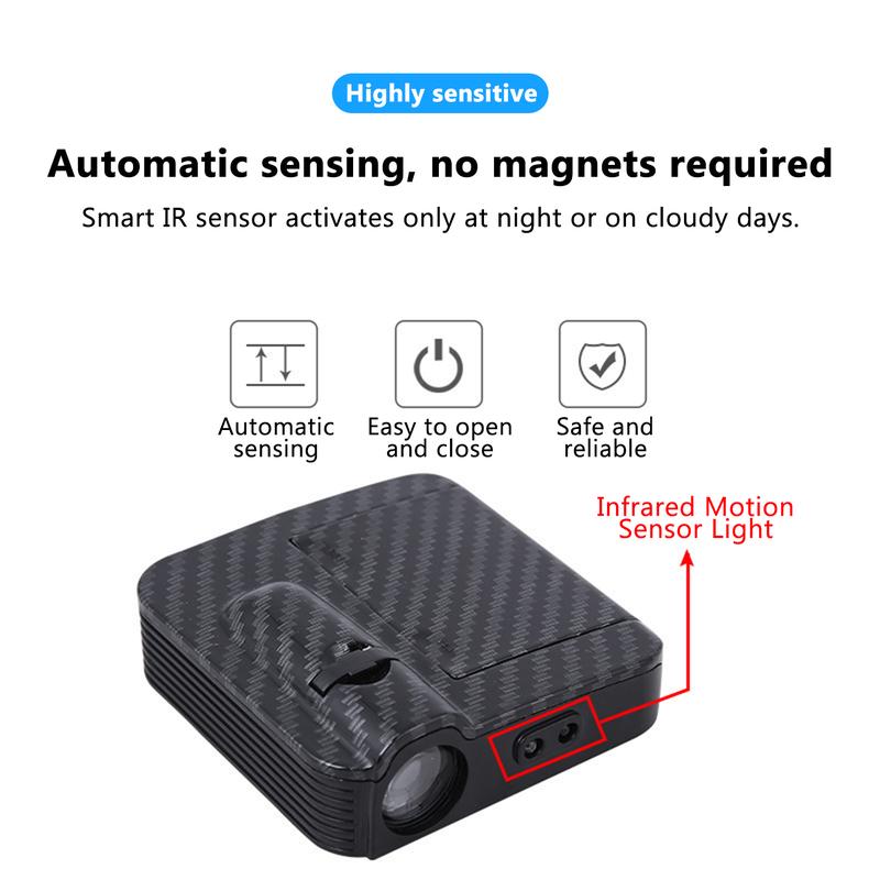 2pcs LED Car Door Welcome Light, HD Projector Lamp, Car Door Logo Projector Lights for Chevrolet/Ford/Honda/Nissan, Car Decoration Accessory