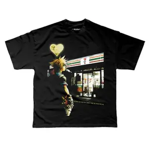 The Vintage Kingdom Hearts Shirt, Sora in Front of 7-Eleven, Anime Character Shirt, Gamer Shirt, Video Game Fan Shirt, Iconic Design, Retro Kingdom Hearts Art, Sora Fan Favorite, Gamer's Dream Shirt, Nostalgic Vibes