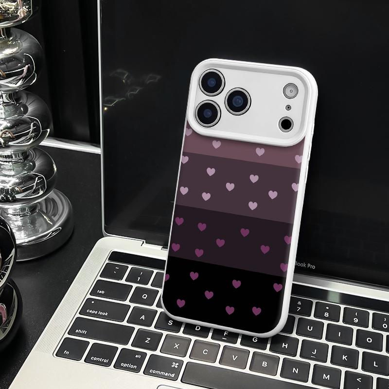 Cute Minimalist Gradient Heart Phone Case for iPhone 17 Pro Max 16 Pro Max 15 Pro 14 13 12 11 Series