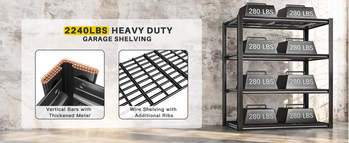 Raybee Heavy Duty Garage Shelves 5&4 Tier All Metal Wire Shelving Unit Height Adjustable Versatile Utility Shelf Rack for Warehouse Pantry Storage Store Organizer