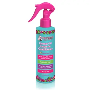 Piggy Paint Coconut Oil Leave-in Conditioner Happy Hawaiian Scent Infused with Essential Oils & Super Fruit Extracts 8.5 fl oz Cruelty-free Vegan Made in USA