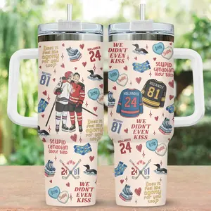 Heated Rivalry 40oz Tumbler with Handle, Hollander Rozanov Bookish Tumbler, Hockey Romance Travel Cup, Cute Reader Gift, Birthday Gift