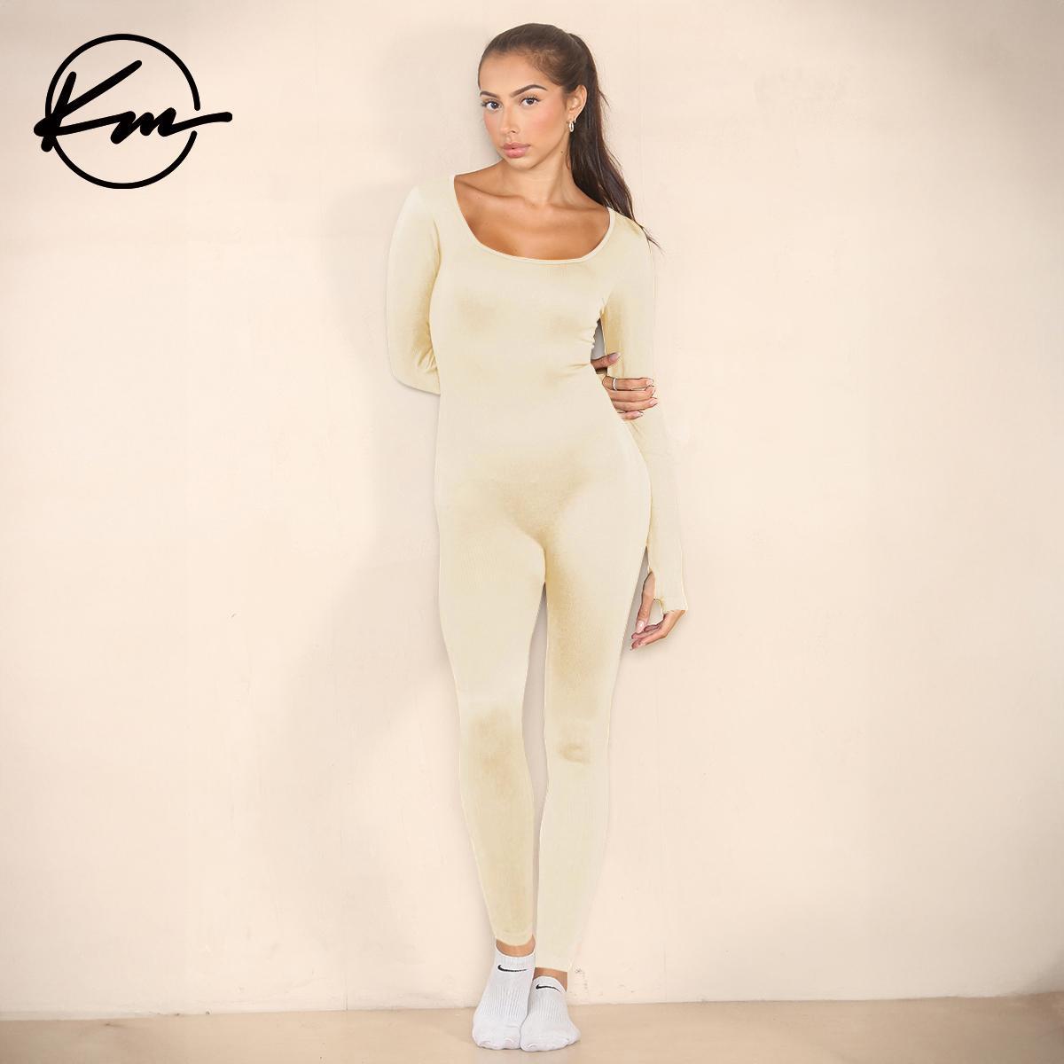 KatchMe Womenswear Solid Color U Neck Seamless Shaping Jumpsuit-CC,Thumb Holes Design Jumpsuit,Slim-Fitting Stretchy Tummy Control Shapewear KatchMe Womenswear Solid Color U Neck Seamless Shaping Jumpsuit-CC,Thumb Holes Design Jumpsuit,Slim-Fitting Stretchy Tummy Control Shapewear