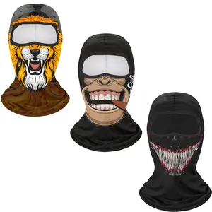Riding Sun Protection & Dust-Proof Helmet Mask with Quirky Design Icy Sensation & Breathable Feature Soft Stretchy Material UPF 50+ Protective Hood for Cycling Hunting Fishing Skiing