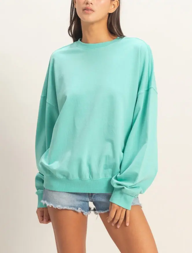 トレーナー/スウェット goodnight5tore sweater turquoise 11-18-