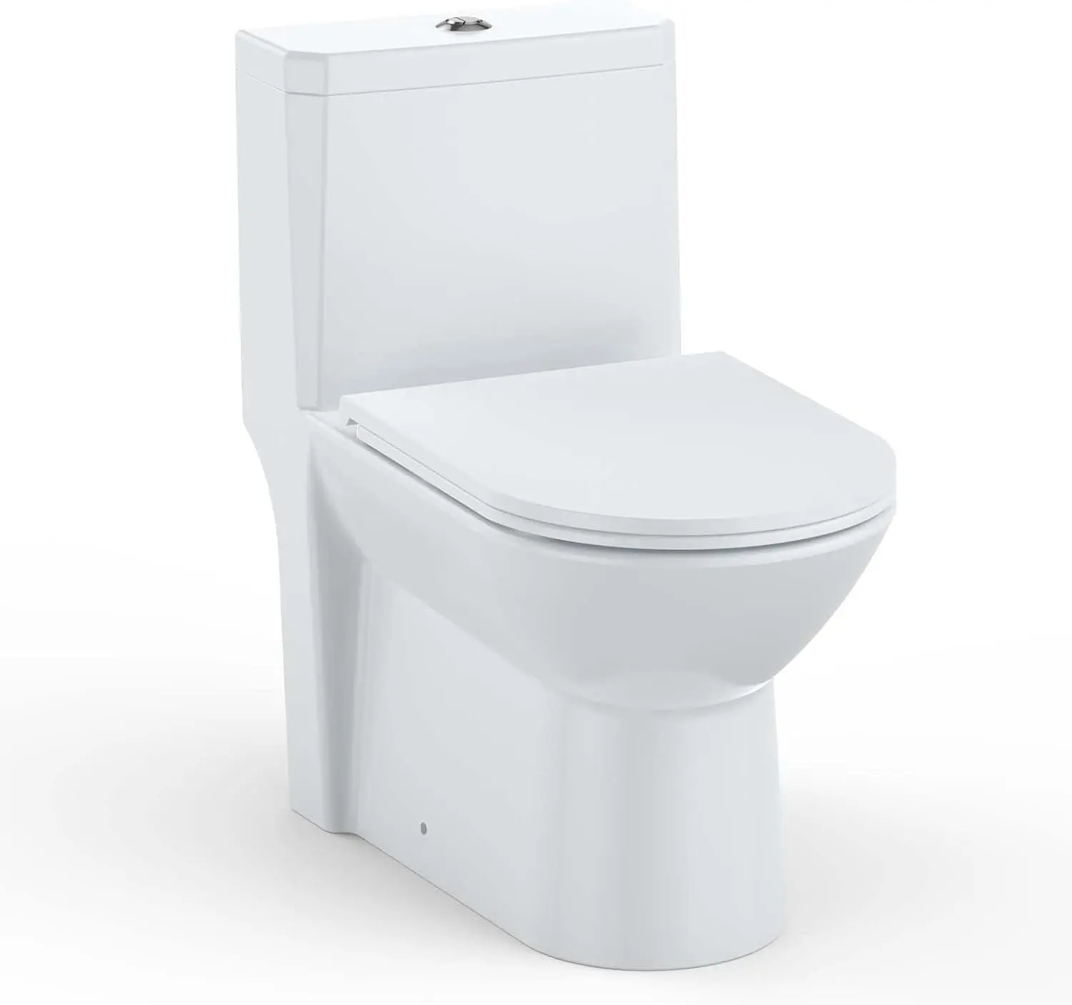 Elongated One Piece Toilet for Bathrooms with Top Dual Flush 3/4.8L, Ceramic Toilet with D Shape Soft Close Seat, cUPC Certified Water Saving Toilet