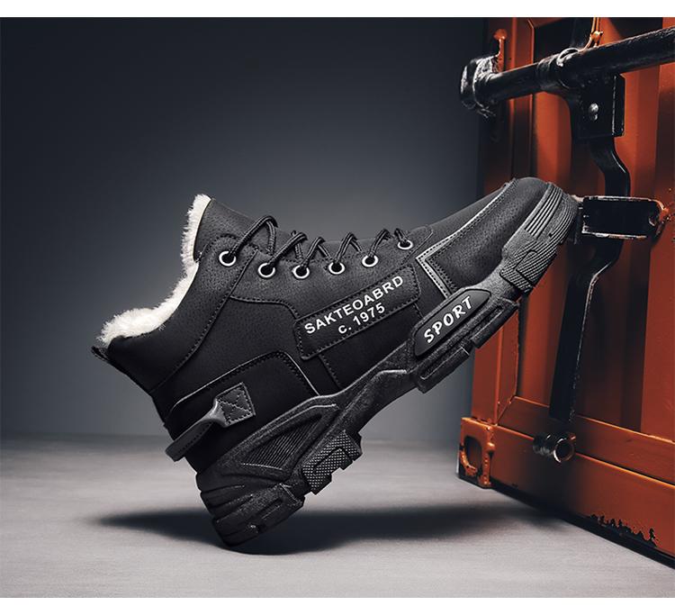 CORASUN 2025 Winter Men's Outdoor Waterproof & Coldproof Mid-top Fashion Sports Shoes 6689 Khaki Plush Warm Velvet Cotton Leather Work Snow Boots Footwear Boy Decor Bathroom Closed Bota