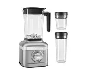 KitchenAid K400 Blender with 16 & 56 oz Jars Contour Silver Variable Speed Self Clean Cycle for Perfect Blends