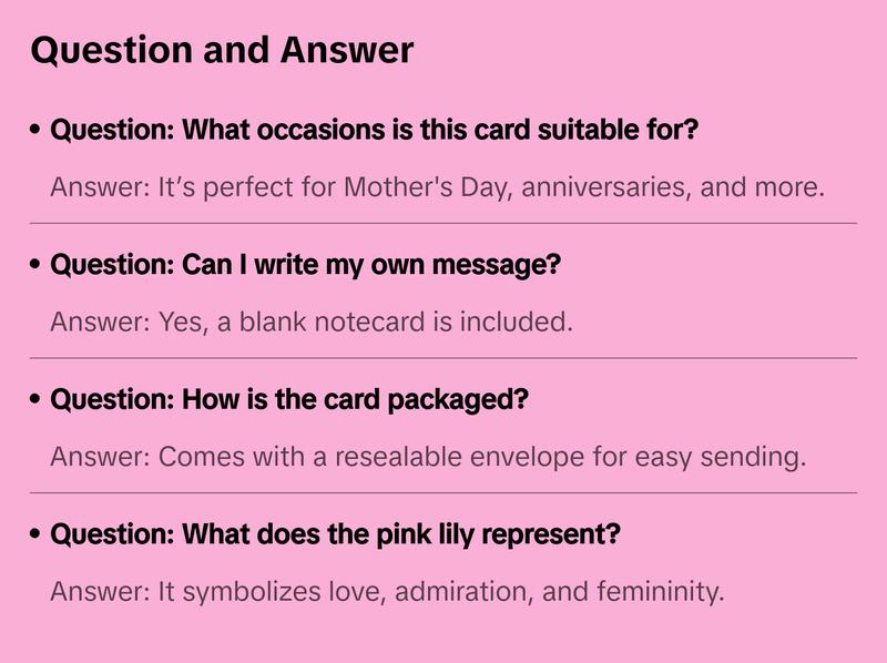 TRUANCE Pop up Card - Pink Lily Bouquet Flowers for Mother'S Day, Fathers Day, Anniversary, Birthday, Love, Valentine'S, Thank You, All Occasions TRUANCE