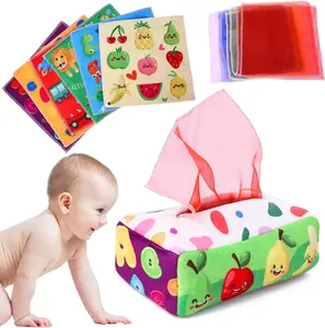 Best Baby Toys 6‑12 Months – Montessori Sensory & Developmental Infant Toys for 6–12 Month Old, Crinkle Tissue Box Toy, Educational Baby Gifts