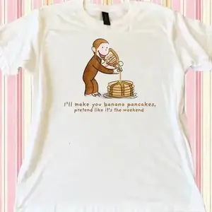 Funny Monkey Pancakes Cartoon Unisex Baby Tee