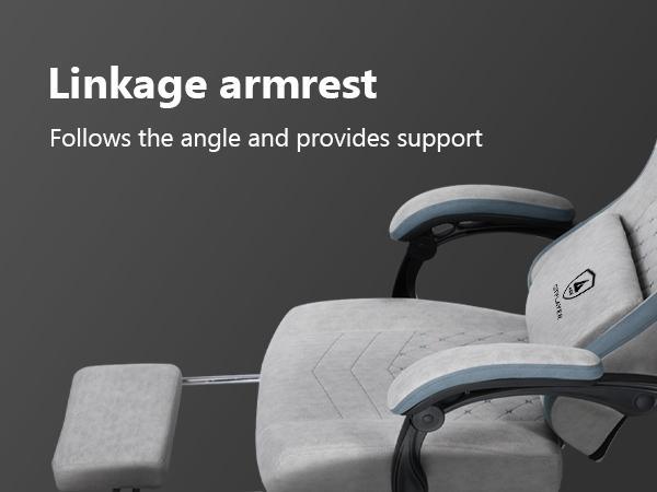 【2026 Promotion】GTPLAYER Gaming Chair, Technical Fabric Office Chair with Pocket Spring Cushion, Linkage Armrests and Footrest, High Back Ergonomic Chair, Adjustable Comfortable Modern