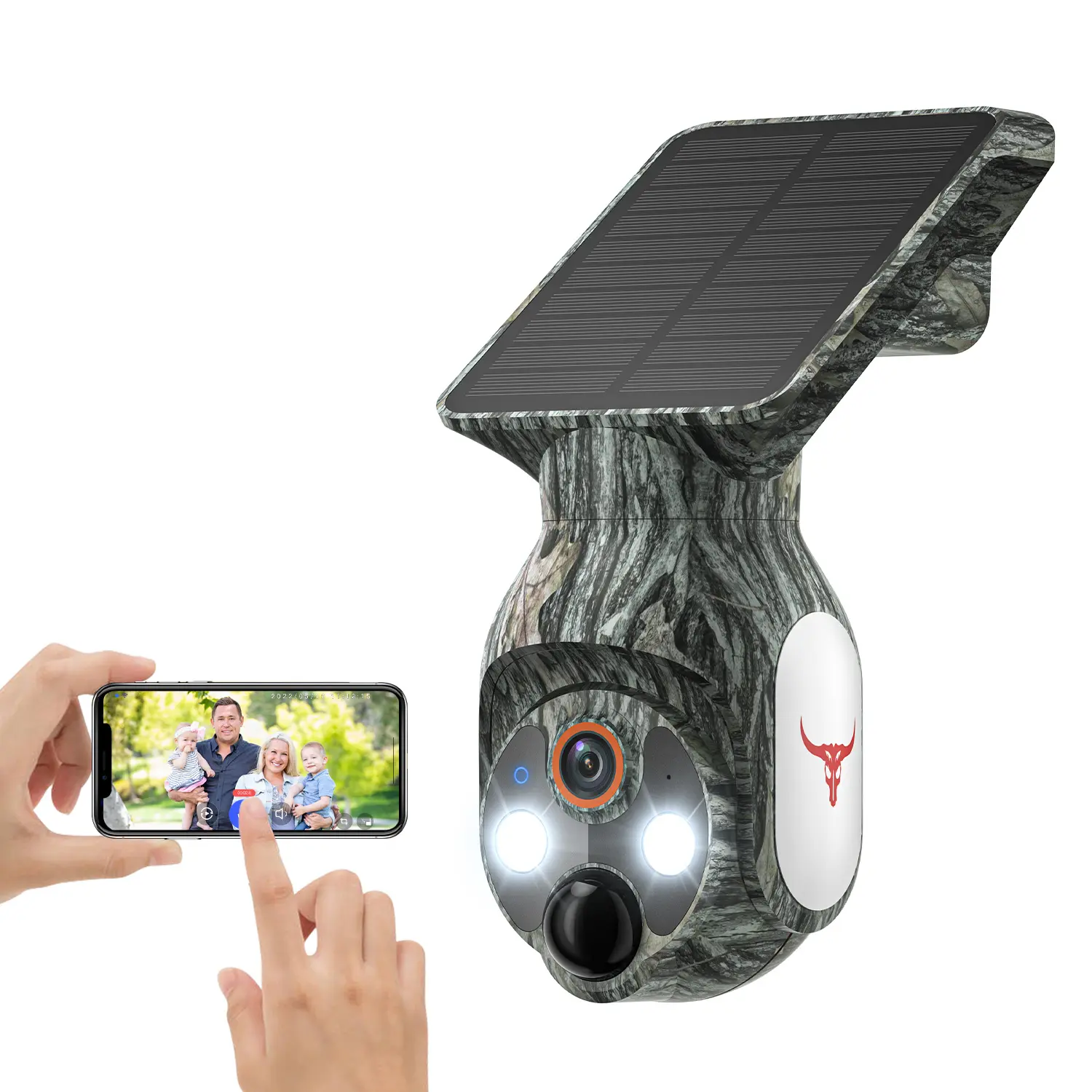 1080p WiFi Security Camera with Solar Panel, Wireless Outdoor, Camera for Home Security, Battery Powered, Pan Tilt, AI Motion Detection, Night Vision, 2-Way Talk, IP65, Cloud Storage, Human Detection, 2.4GHz Only