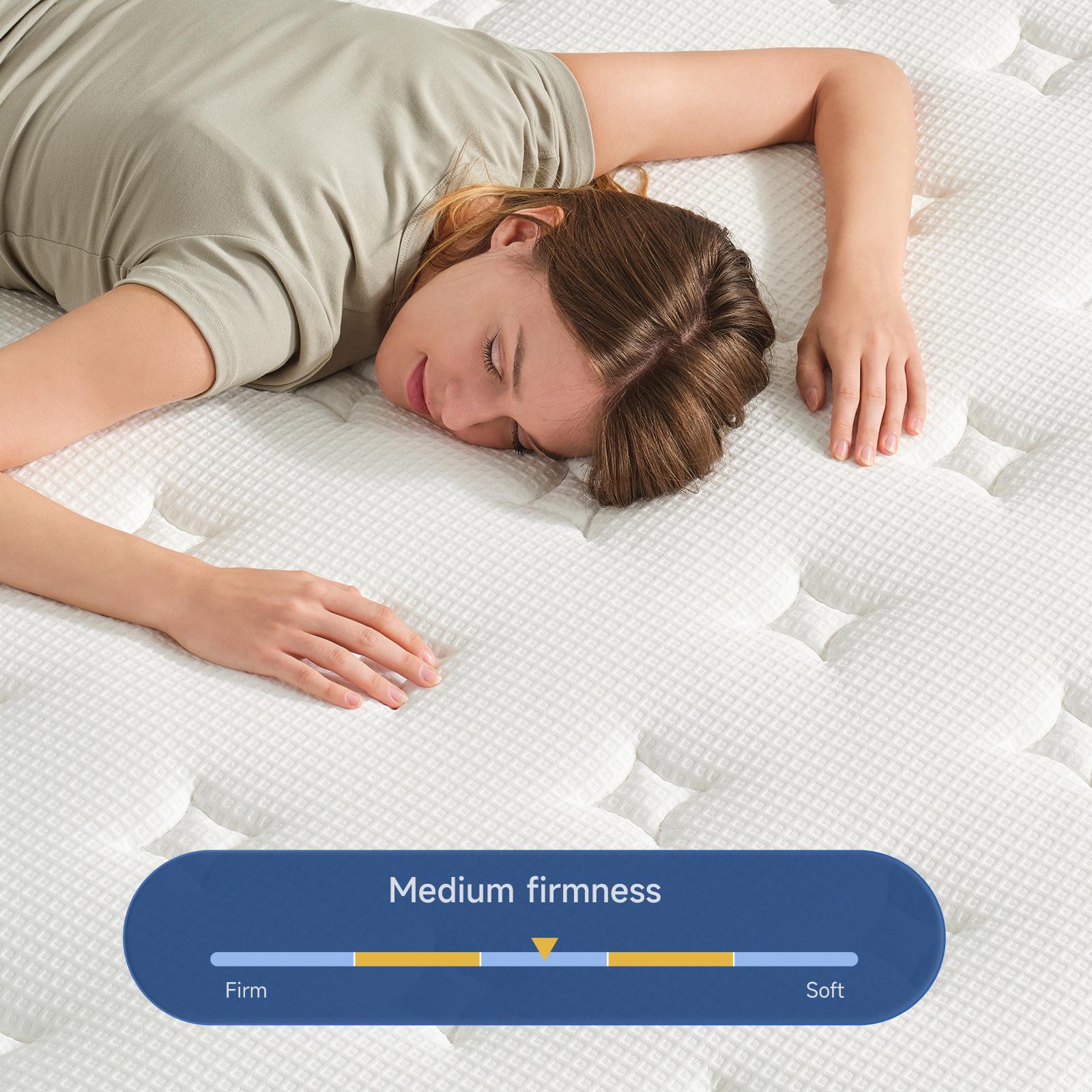 Twin Full Queen Size Mattress Outlet,10 Inch & 12 Inch Hybrid Mattress with Memory Foam & Individual Pocket Springs for Pressure Relief & Motion Isolation Medium Firm,CertiPUR-US Certified,Breathable & Supportive,Comfortable Sleep,Made in USA