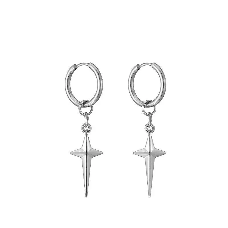 Women's Sparkling Starburst Hoop Earrings - Casual, Modern Fashion Costume Jewelry Accessories