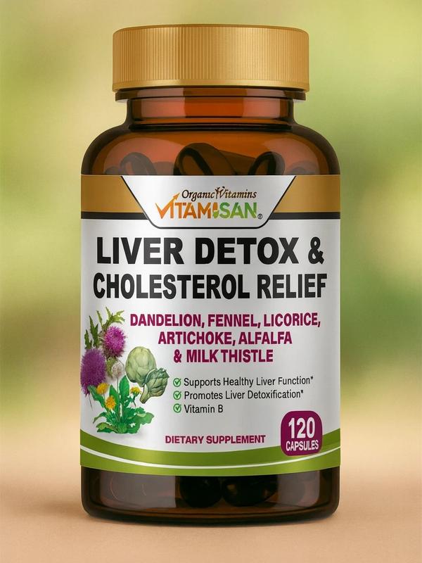 Liver Cleanse & Detox Support Supplement 1600mg with 120 caps + Milk Thistle