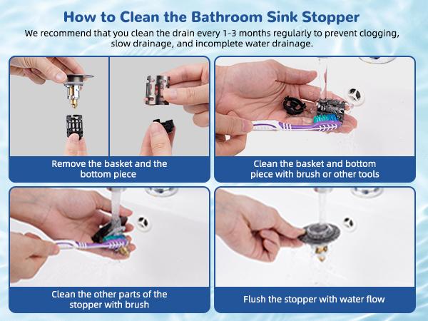 Hibbent Upgraded 3 in 1 Bathroom Sink Drain Strainer, Universal Pop Up Stopper with Removable Stainless Steel Filter Basket Hair Catcher, Sink Plug for 1.1''~2.36'' Basin, Brass Bullet Core, Grey