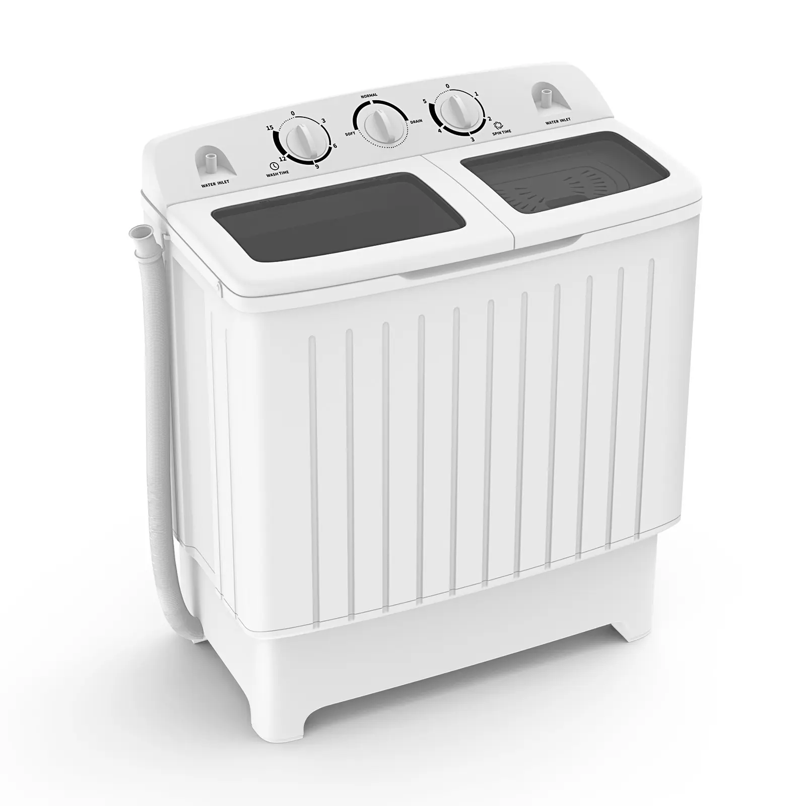 COSTWAY - 20 lbs Portable Washing Machine with Built-in Gravity Drain-Gray