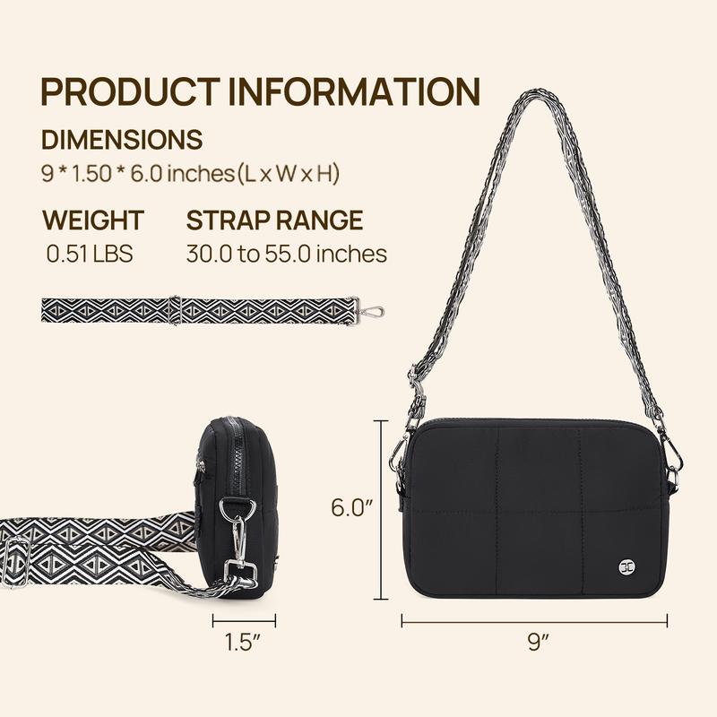 Telena Valentine's Day gift Quilted Puffer Crossbody Bag,Multi-Color Shoulder Bag,Compact, lightweight, and travel-ready,adjustable patterned woven strap,Women's Crossbody Bag, Women's Purse,gift for her