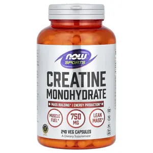 NOW Foods Sports, Creatine Monohydrate, 750 mg, 240 Veg Capsules