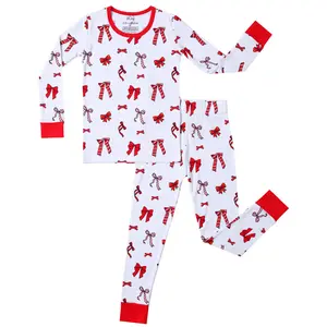 Bamboo Toddler Girls Kids Pajamas Ultra-soft Long Sleeve Snug fit 18M-5Y 2pcs Sets Sleepwear for All Season
