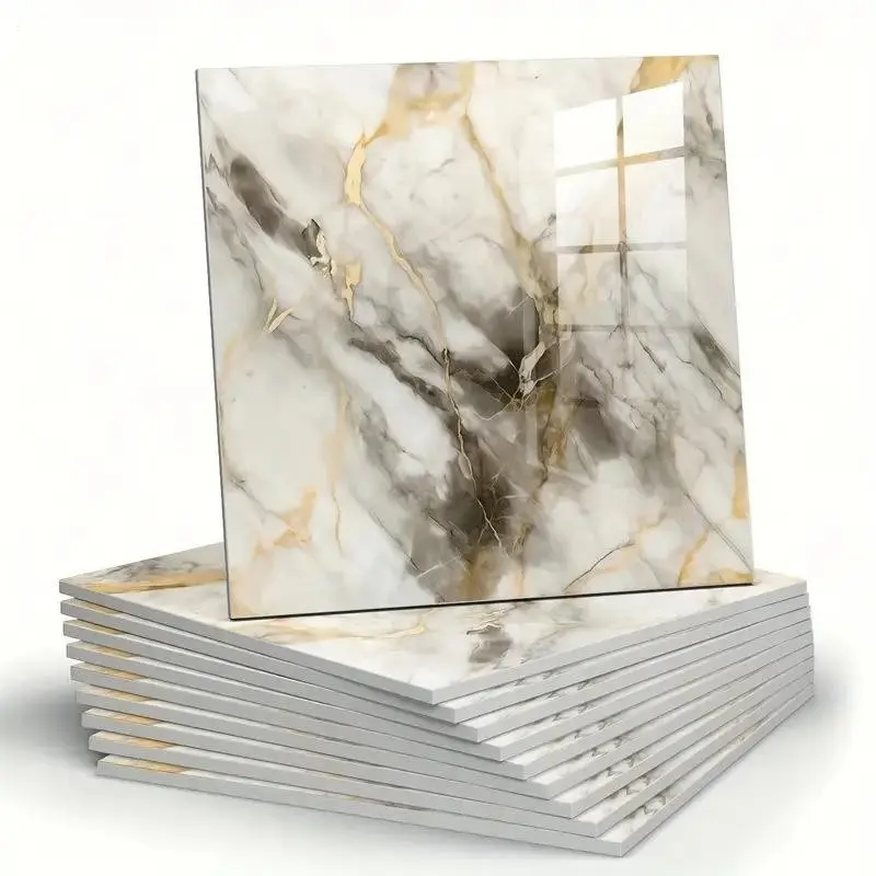 10pcs/20pcs/40pcs Gold Vein Marble Peel and Stick Wall Tiles,Waterproof Self-Adhesive Faux MarblePanels for Kitchen Bathroom Home Backsplash,Easy DIY Decor, Wall Art Stickers, Waterproof Wall Decal, Stick on Backsplash, Kitchen Bathroom Decoration