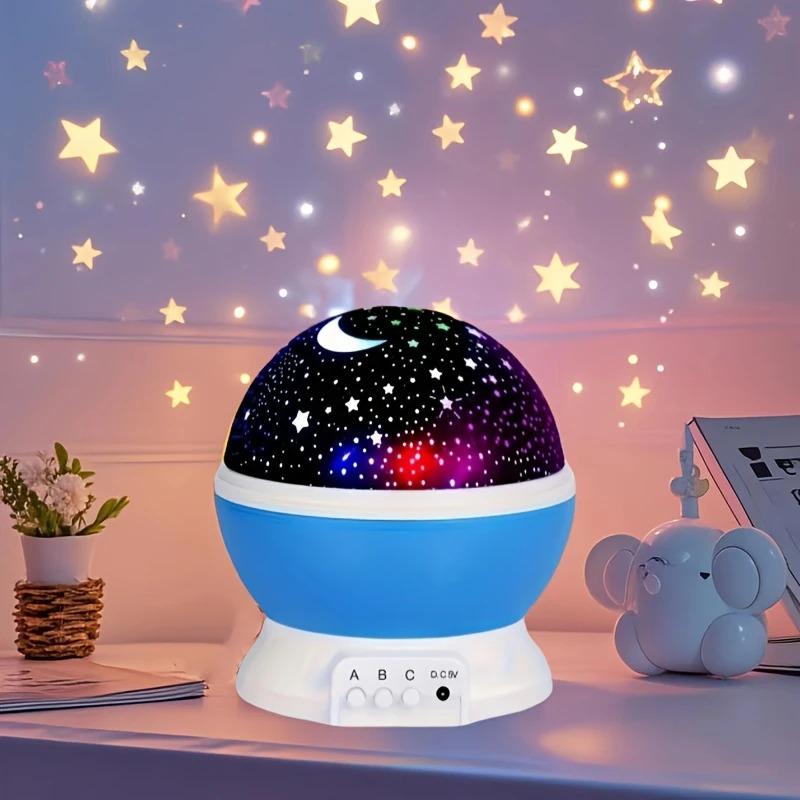 [2Pcs] Starry Night Light Projector, 360 ° Rotatable Light Fixture with 9 Color Modes, Featuring Moon And Stars - USB Powered, 1 Dreamy Starry Light - Illuminates Romantic Bedrooms, Adding Brilliance to Festivals, Camping Adventures, And Parties