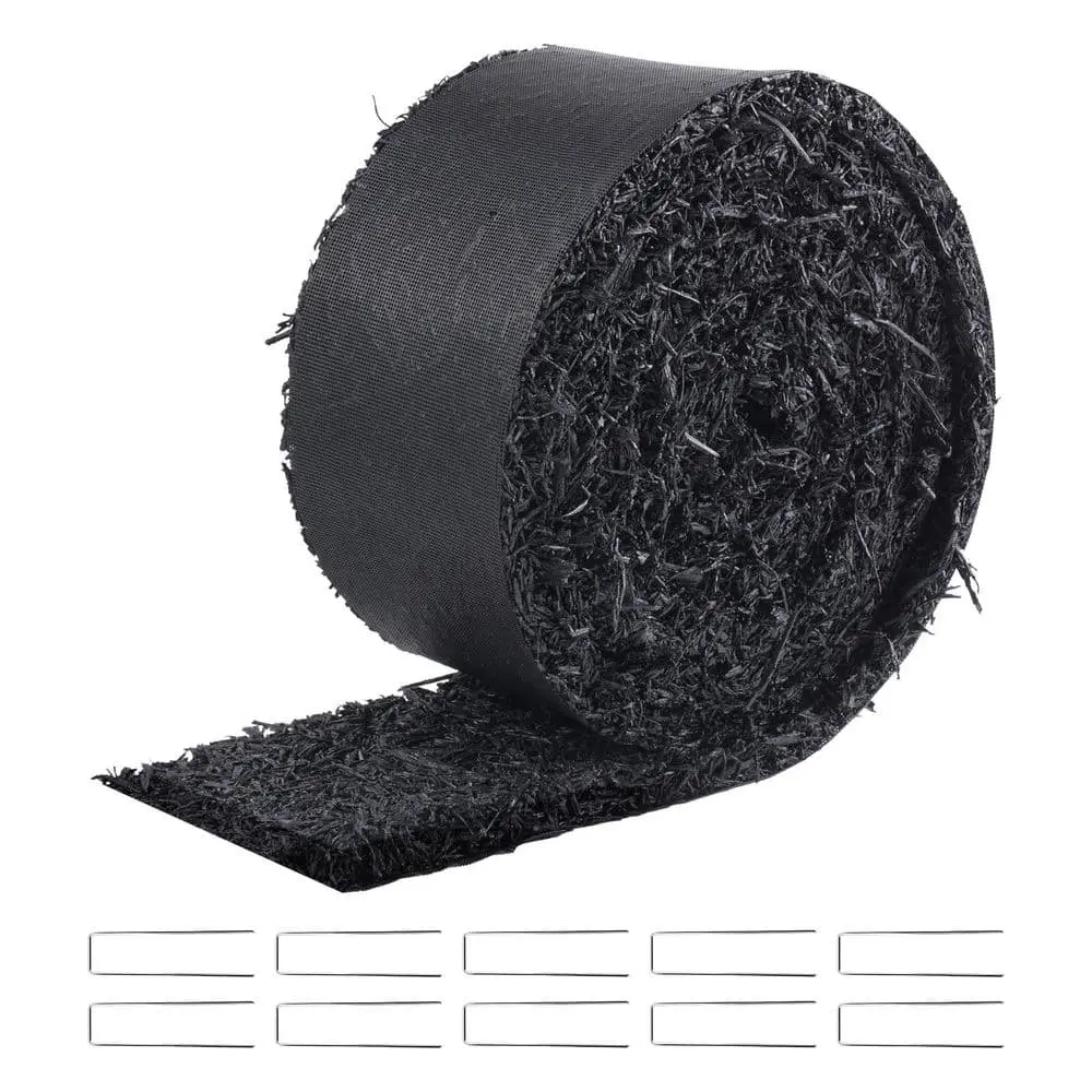SVOPES Rubber Mulch for Landscaping, 120 x 4.5 in. Recycled Mat, Natural-Looking, Prevents Weeds and Mud, for Gardens